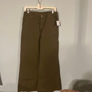 BNWT Free People size 8 green wide leg pants